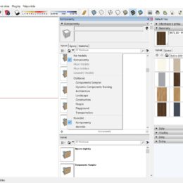 SketchUp komponenty a materialy