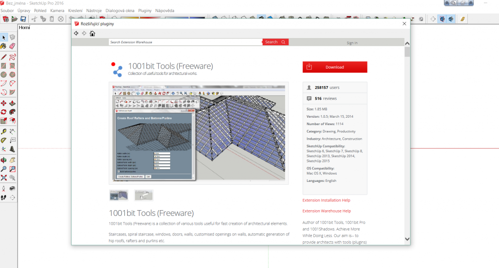 1001bit tools doesnt work with sketchup 2017